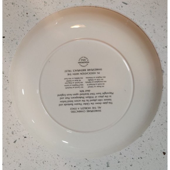 Vtg Wedgwood Etruria Shakespeare Characters All The World's A Stage Plate 10" - Picture 4 of 7